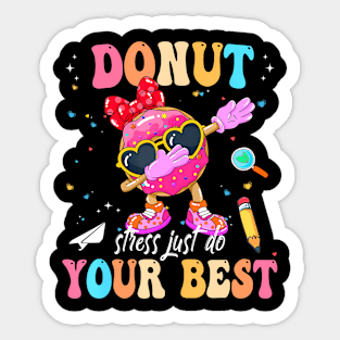 Groovy Donut Stress Best Testing Day Teachers Sticker